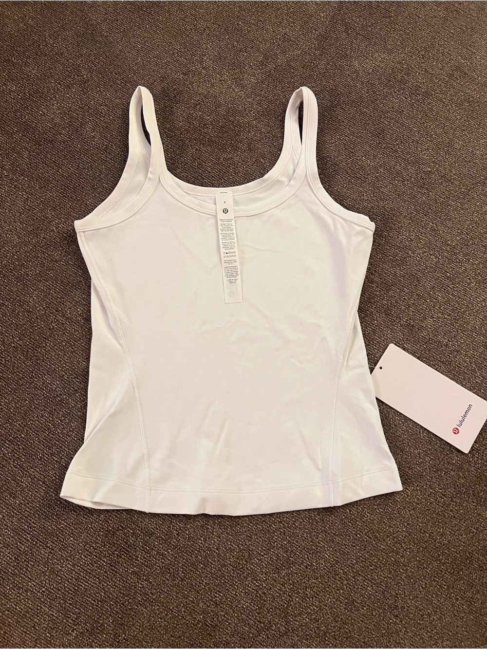 lululemon athletica White Scoop Neck Tank with Slim Straps